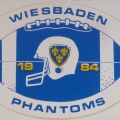 Verschiedene Helmaufkleber der Wiesbaden Phantoms von 1984 - 1994