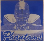 Verschiedene Helmaufkleber der Wiesbaden Phantoms von 1984 - 1994