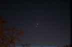 Venus & Jupiter im Westen über dem Rhein 02.März 2023